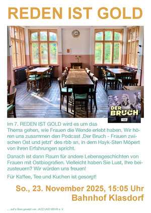Bahnhof Klasdorf - Reden ist Gold Frauen nach der Wende November 2025 2