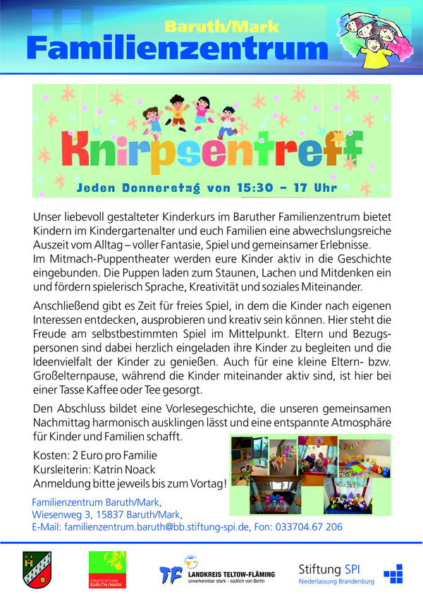 Bild vergr&ouml;&szlig;ern: Knirpsentreff-Aushang