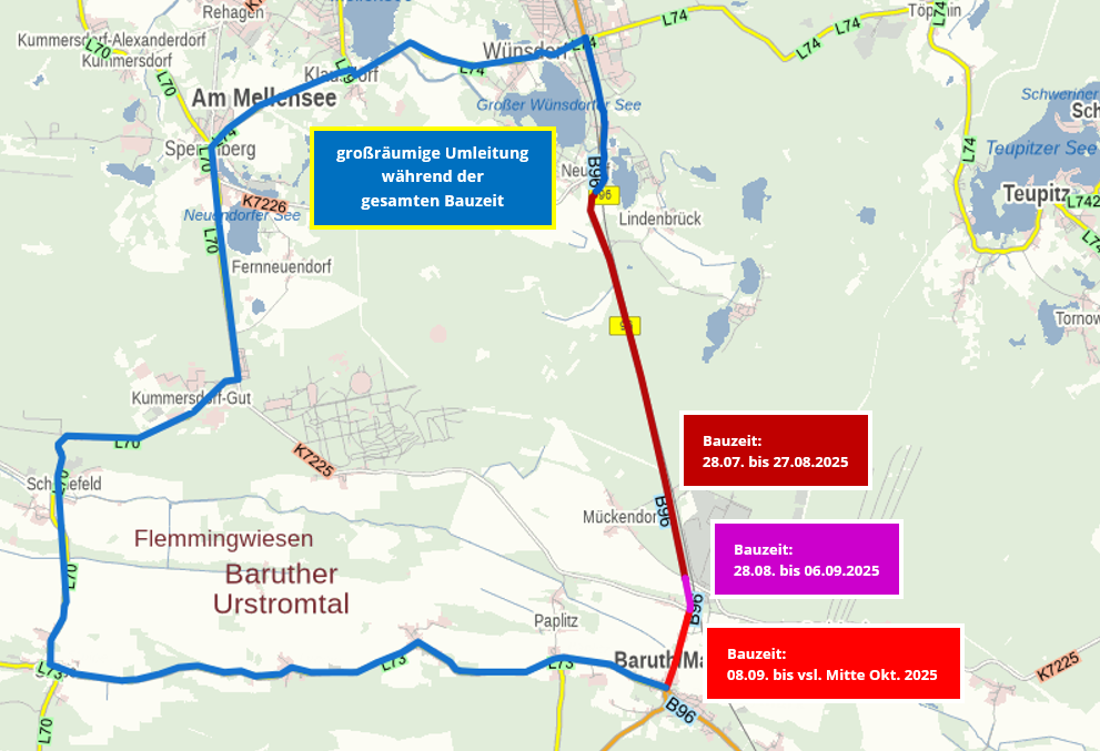 B 96 Fahrbahnsanierung Baruth Mark bis Neuhof - graphische Darstellung