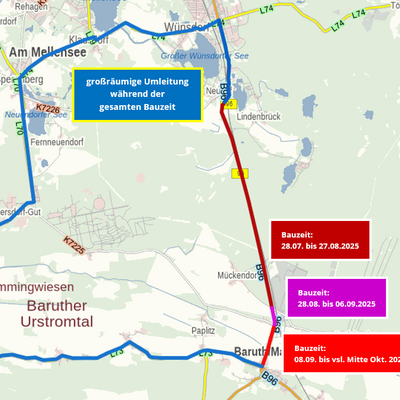 B 96 Fahrbahnsanierung Baruth Mark bis Neuhof - graphische Darstellung